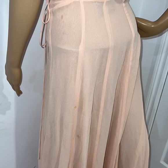 REFORMATION Blush Maxi Flowy Cocktail Special Event Wrap Dress size XS - Picture 14 of 15